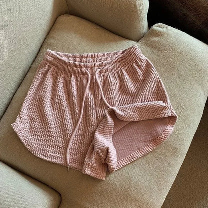 High waisted knit sweatshorts